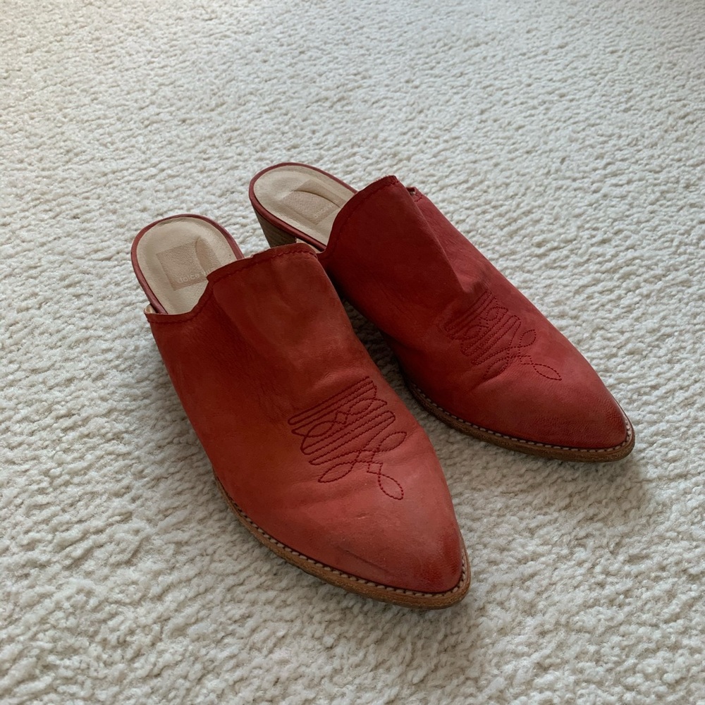 Dolce vida red mules
